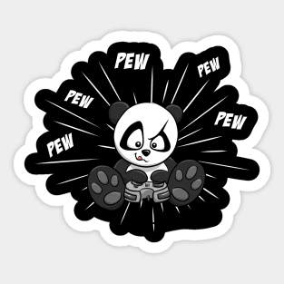 PEW PEW PEW Gaming Panda Gamer with Controller Sticker